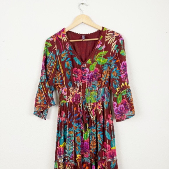 Me 2 Magic Floral Boho Maxi Dress Size Small - Picture 2 of 6